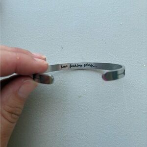 Inspirational Silver Cuff Bracelet